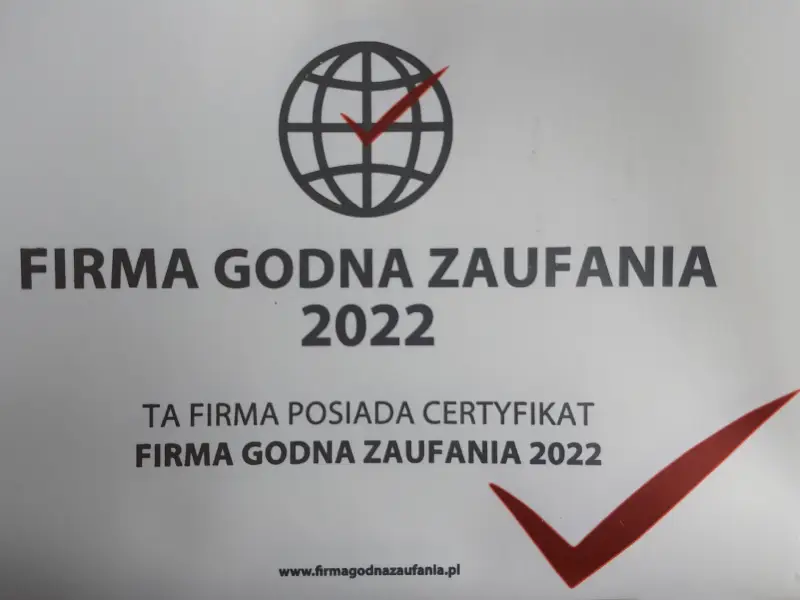 certyfikat firma godna zaufania 2022